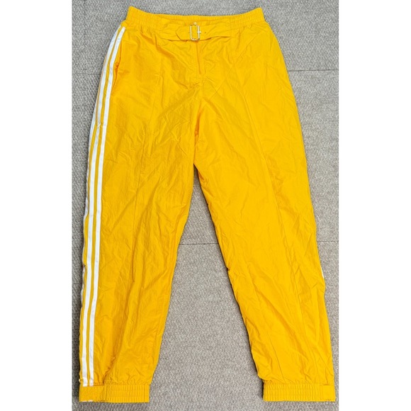 Adidas Paolina Russo‎ Women's Yellow Buckle Waist Windbreaker Track Pants Size L